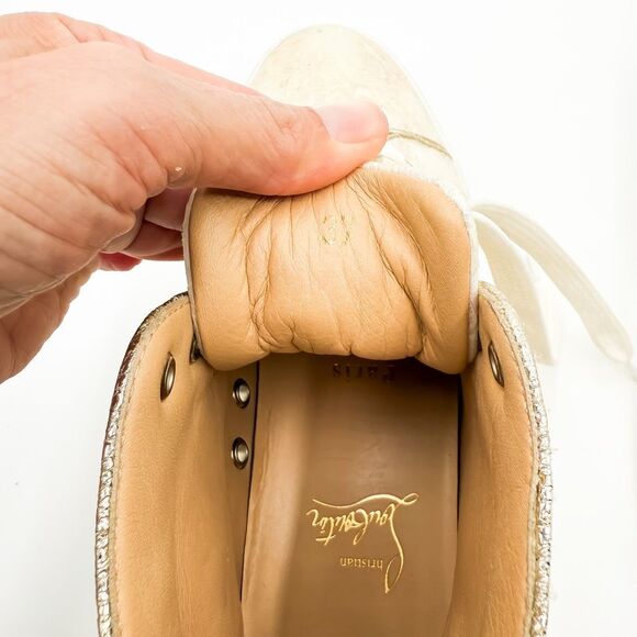 Christian Louboutin Bip Bip Orlato High Top White Floral Sneakers EU 37 US 7 - Picture 10 of 11